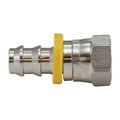 Midland Metal Swivel Hose Adapter, Adapter, 12 Nominal, Barb x SAE 4537 deg Female JIC Flare, 088 Hex, Stainl 30234SS